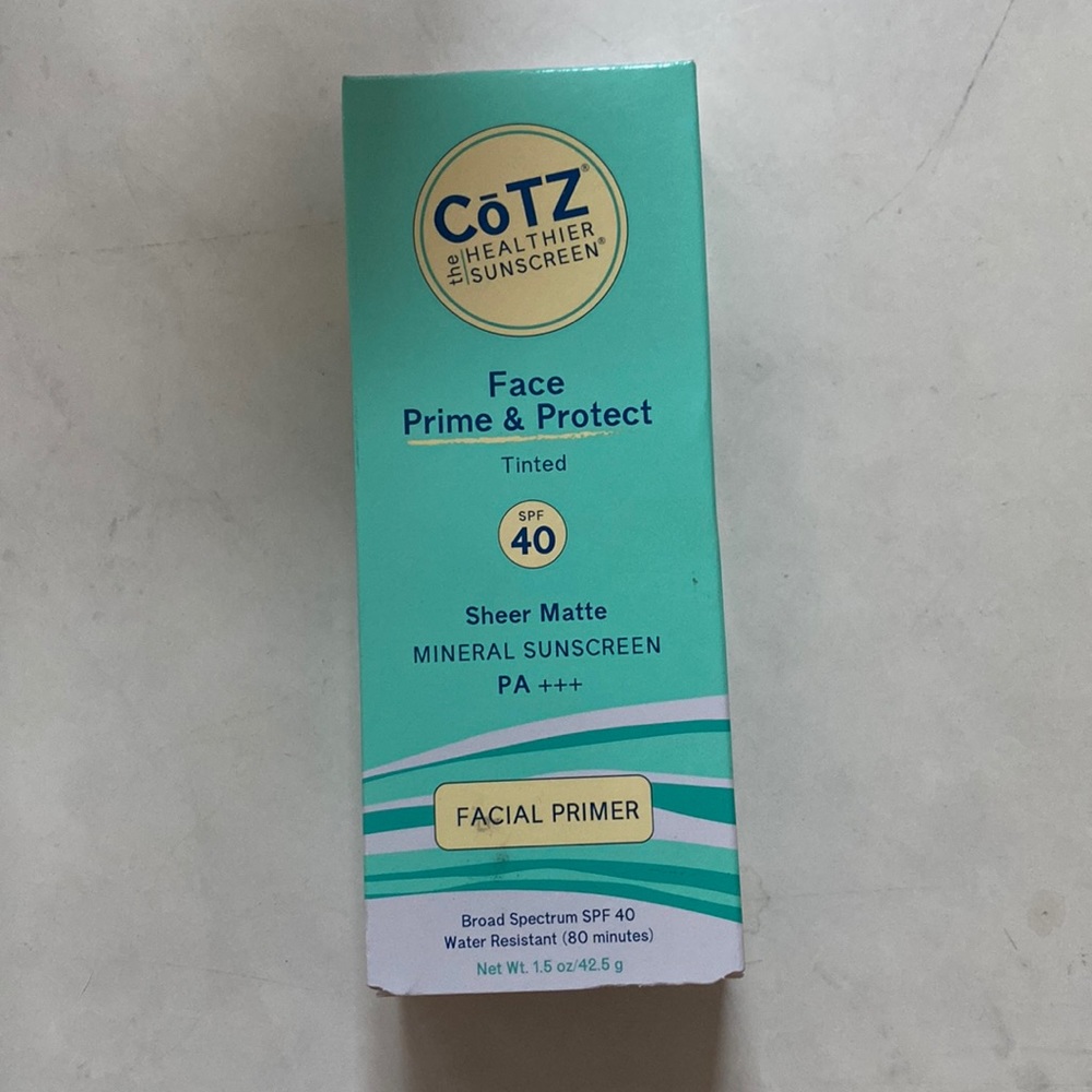 COTZ FACE PRIME & Protect Tinted Mineral Sunscreen SPF 40 Sheer Matte 1.5oz NEW
